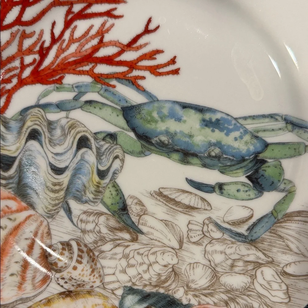 Williams Sonoma Coral Reef Themed Salad Plates New in the box Ocean beach